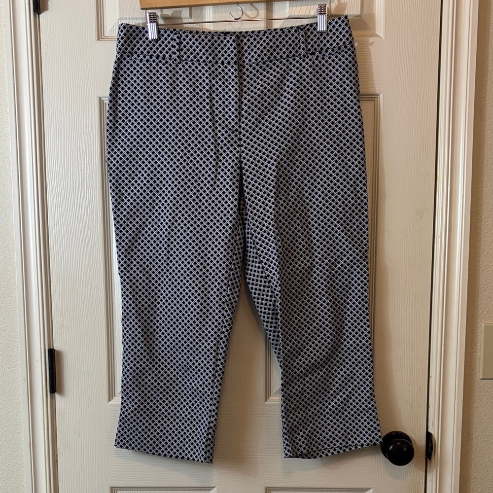 Rafaella classic Black and White Geometric Chinos pants 12
